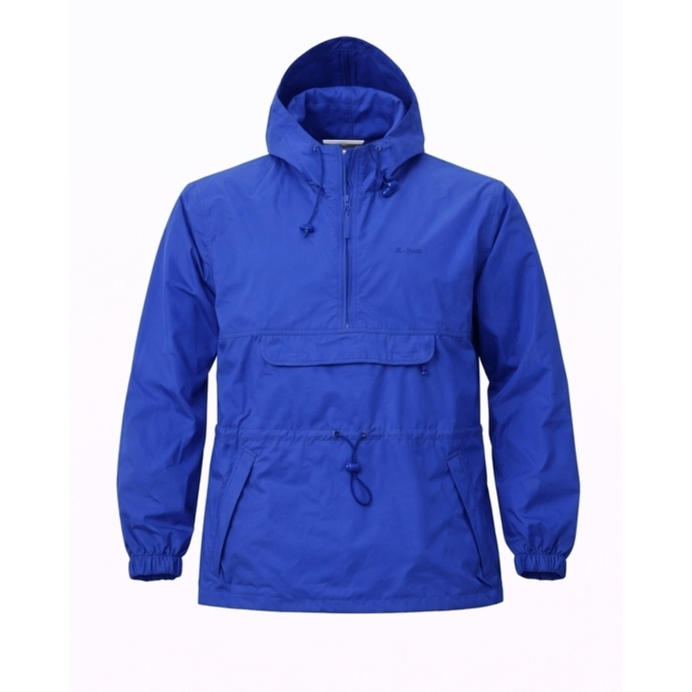 Vintage 90s L.L. Bean Women's Blue Hooded Anorak Mid-Length Jacket Medium